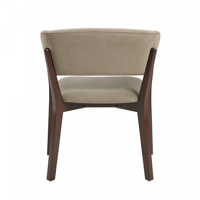 Blake Modern Faux Mohair Wood Armchair in Linen - Set of 2 Dining Chair