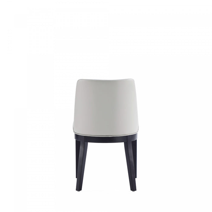 Gansevoort Modern Wood Vegan Leather Dining Chair in Light Gray - Set of 4