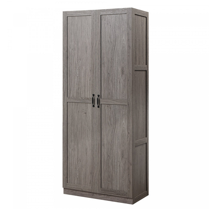Cornelia Modern 30\" Storage Cabinet in Gray (7-Shelf) - Set of 2 Bookcase