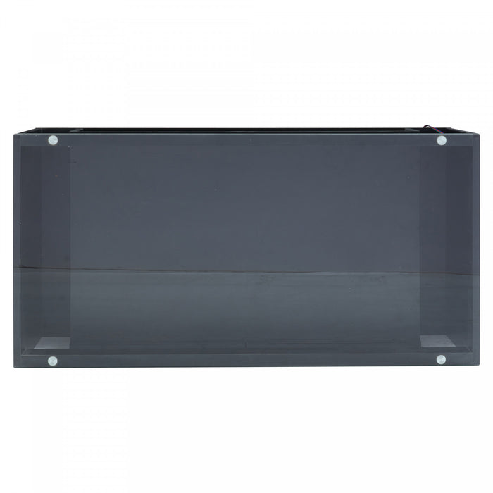 Emily Coffee Table with LED Lights and Open Storage,Black