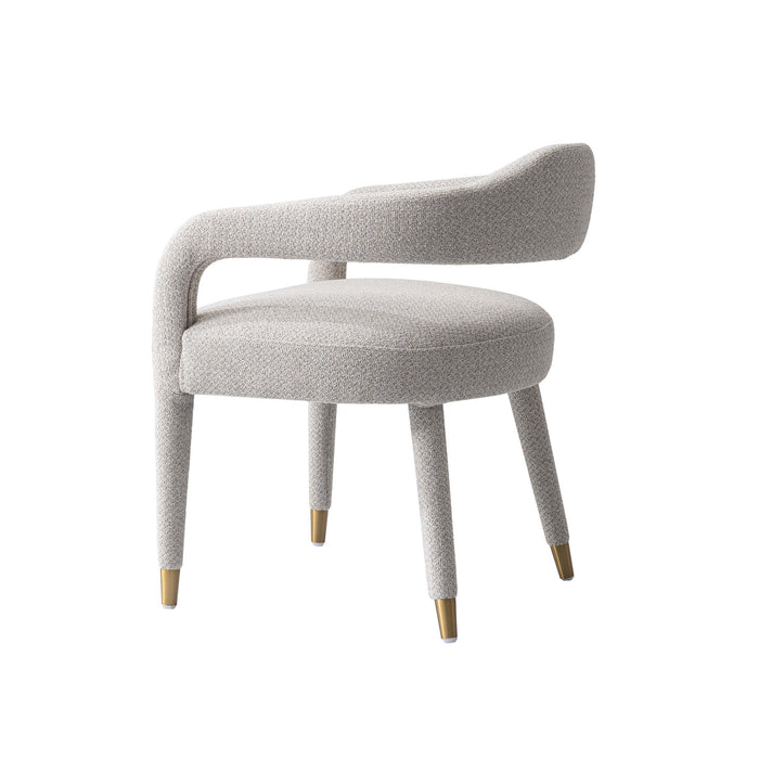 Aspen Mid-Century Modern Upholstered Tweed Armchair in Silver Lining - Set of 2