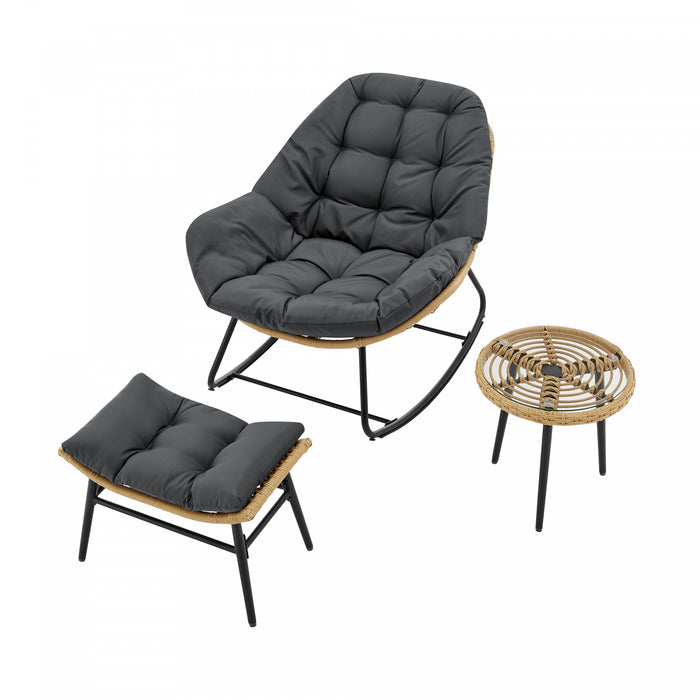 Benson Modern 3-Piece Lounge Chair Set in Gray