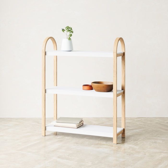 Umbra Modern Bellwood 3-Shelf Bookcase - White and Natural