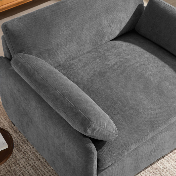 Olivia Oversized Accent Chair with Pillows,Grey