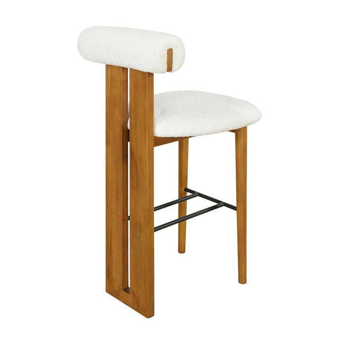 Sophia Indoor Modern Rubberwood Bar Stool Set of 2 with Supportive Backrest,White&Walnut