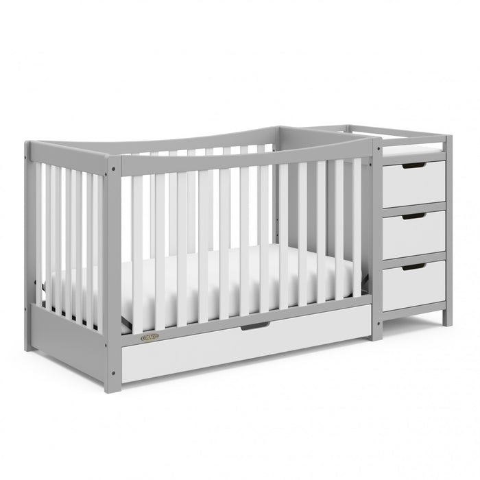 Graco Remi 4-in-1 Convertible Crib and Changer - Pebble Gray/White