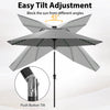 Costway 10 FT Solar Patio Umbrella with 96 LED Lights 35° Adjustable Tilt Vented Top Gray