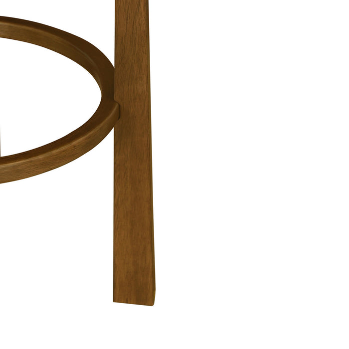 Vera Rubber Wood Bar Stool Set of 4 Indoor Seating with Round Ivory Cushion,Dark Walnut
