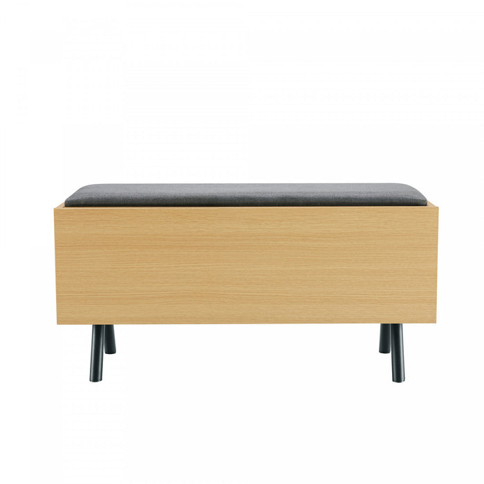 Paloma Modern Accent Storage Bench in Light Oak Armoire