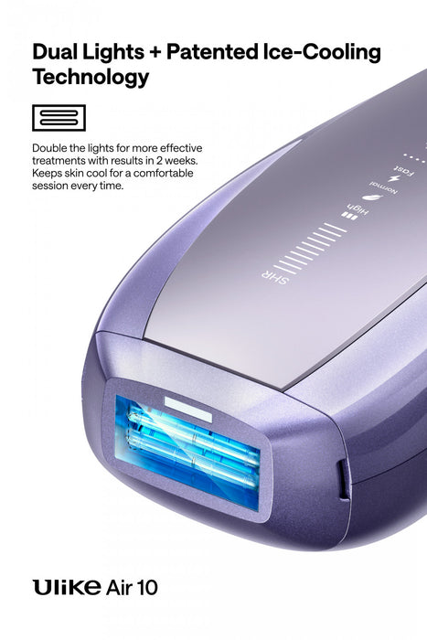 Ulike Air 10 IPL Laser Hair Removal Device - Dual Lights, SHR Mode & Ice Cooling - Purple\n