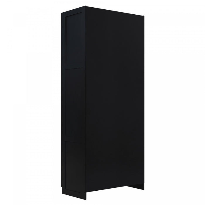 Hopkins Modern 2-Piece Wardrobe Closet in Black Armoire