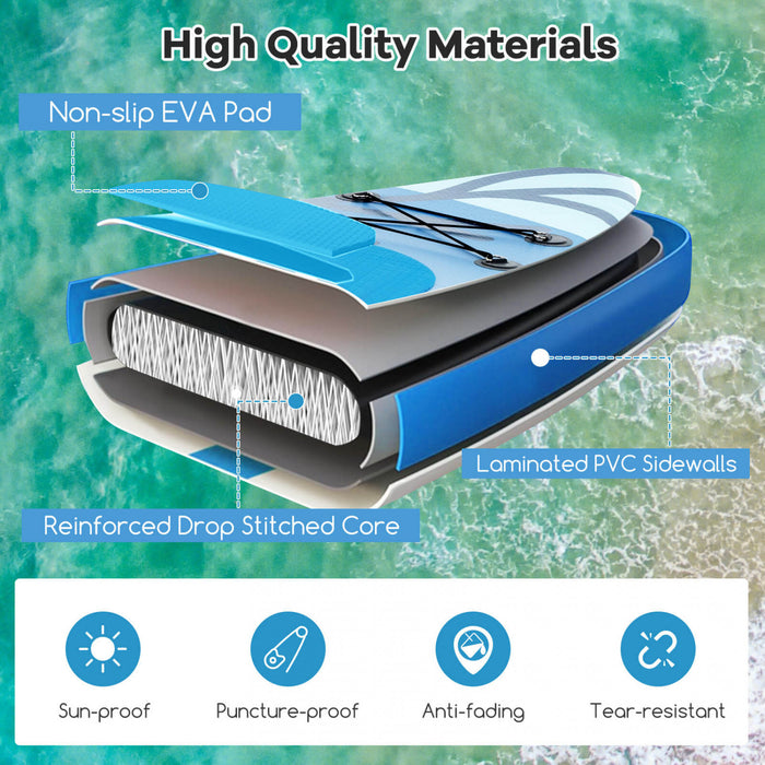 Goplus Small Inflatable Sup Board, Portable Paddle Board With 5d Rings Stand Up Paddle Board For Youth & Adult Navy