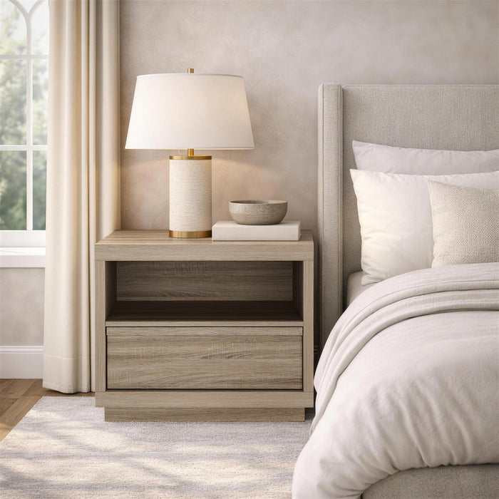 Navis Contemporary 26\" Nightstand in Natural Oak (1-Drawer)