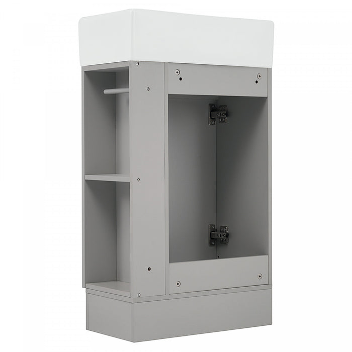 Ethan 18.6\" Bathroom Vanity with Sink and Adjustable Shelf, Grey