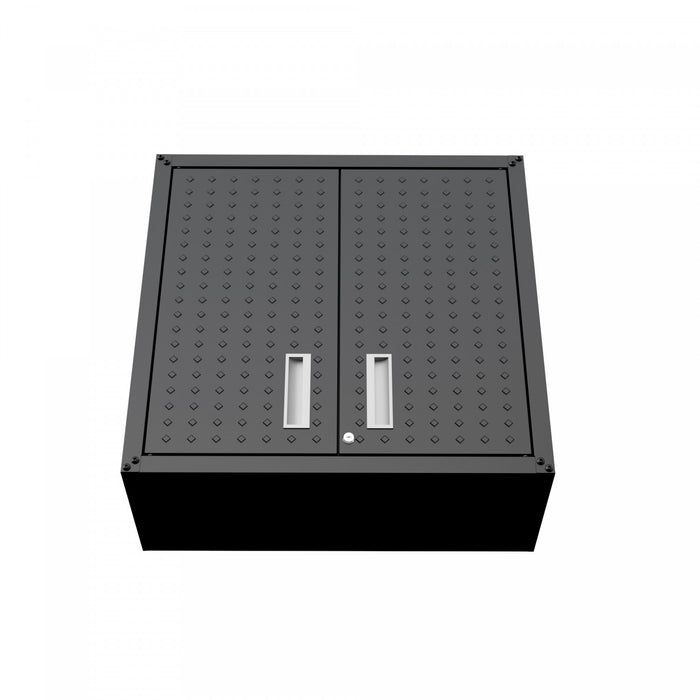 Fortress Modern 30\" Floating Garage Cabinet in Charcoal Gray - Set of 2 Garage Storage