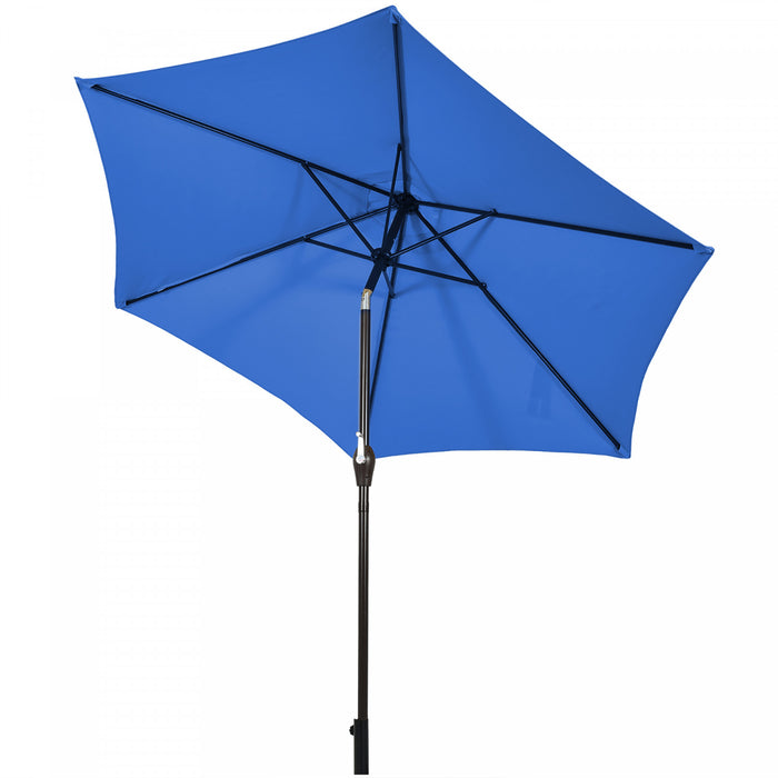 Costway 9Ft Outdoor Market Patio Table Umbrella Push Button Tilt Crank Lift Blue