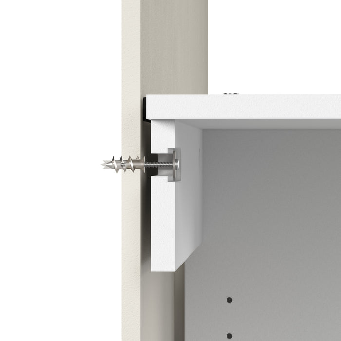 Bestar Carina Closet 24 W Closet Organizer with Clothing Rods, Drawers & Cubbies - White