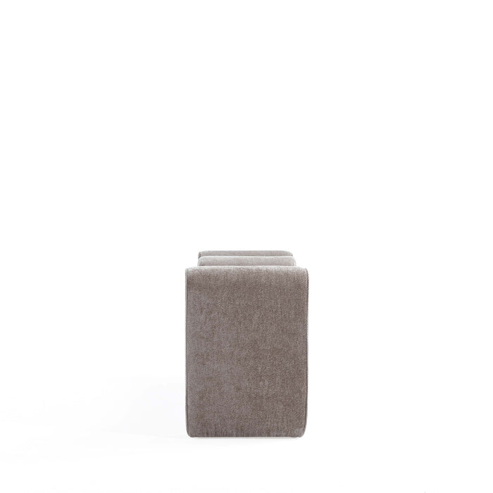 Concord Modern Glam Chenille Accent Bench in Dove