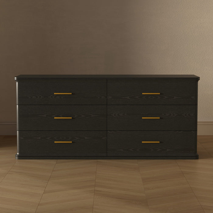 Clifford Traditional Dresser in Black (6-Drawer)
