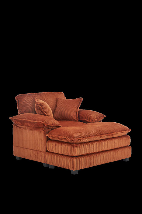 Liam 46.9\" Modern indoor corduroy sofa with 2 soft cushions ,Orange Sofa