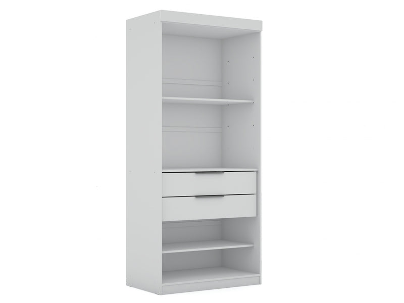 Mulberry Contemporary Modern 13-Piece Wardrobe Closet in White