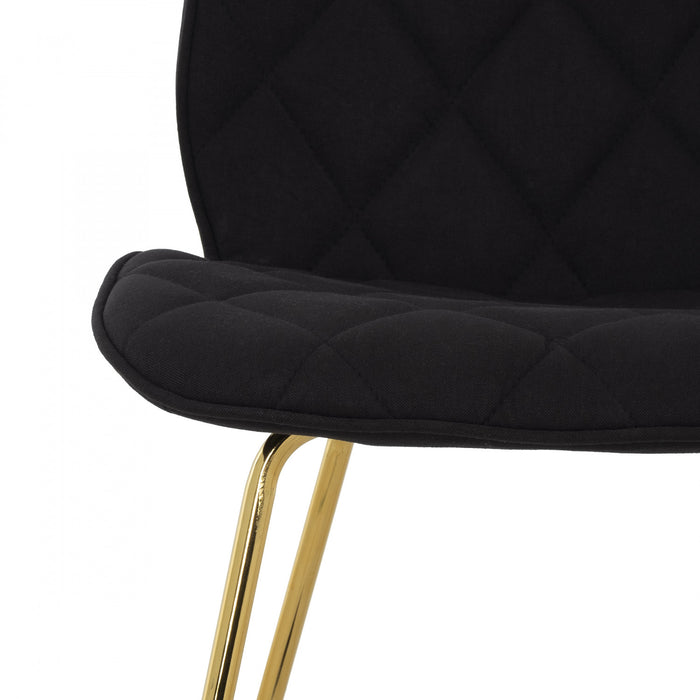 Brynlee Black Tufted Accent Chair with Gold Legs (Set of 2)