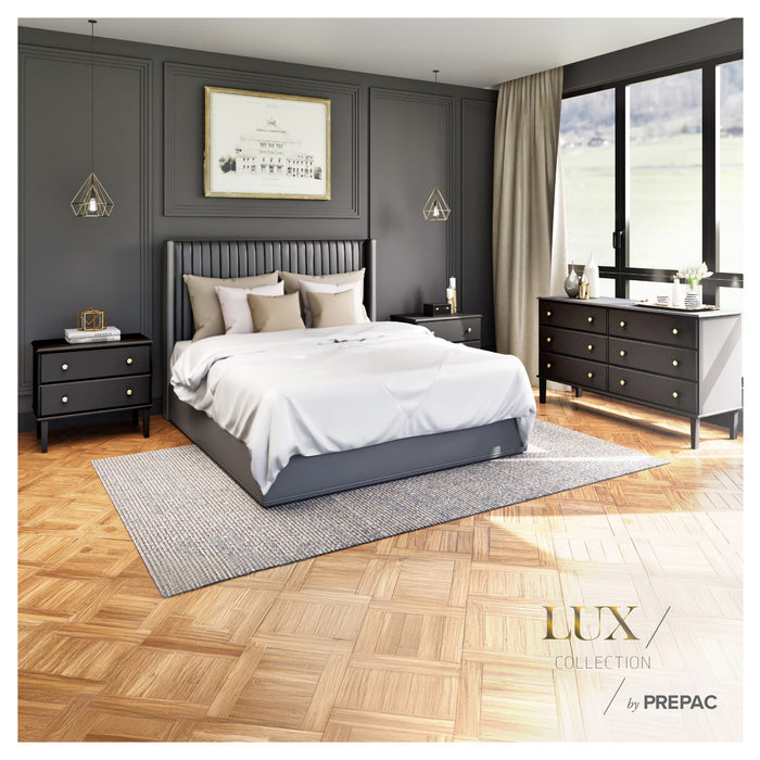 Prepac Lux 2-Drawer Nightstand - Black
