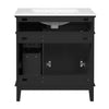 Savannah 30 Inch Bathroom Vanity with Ceramic Sink and Spacious Storage Cabinet, Black | Savannah Meuble de salle de bain 30 pouces avec vasque en ceramique et armoire de rangement spacieux, Noir