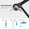 Costway 10 Ft Patio Solar LED Offset Umbrella 40 Lights Crank Base Turquoise