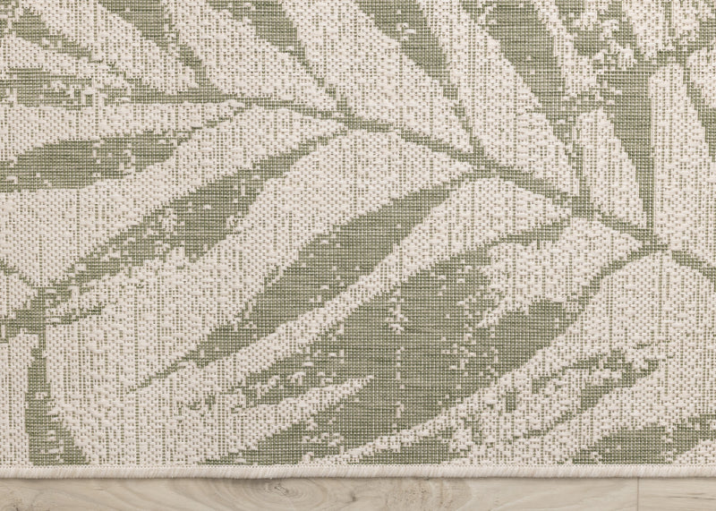 Jackson Taupe White Elegant Border Outdoor Rug, 6'7\" x 9'6\" Outdoor Area Rug