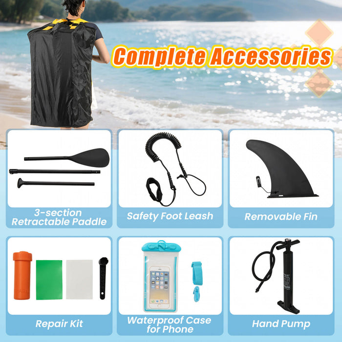 Goplus 11' Inflatable Stand Up Paddle Board Whth Accessories Paddle Hand Pump Repair Kit, Dark Blue
