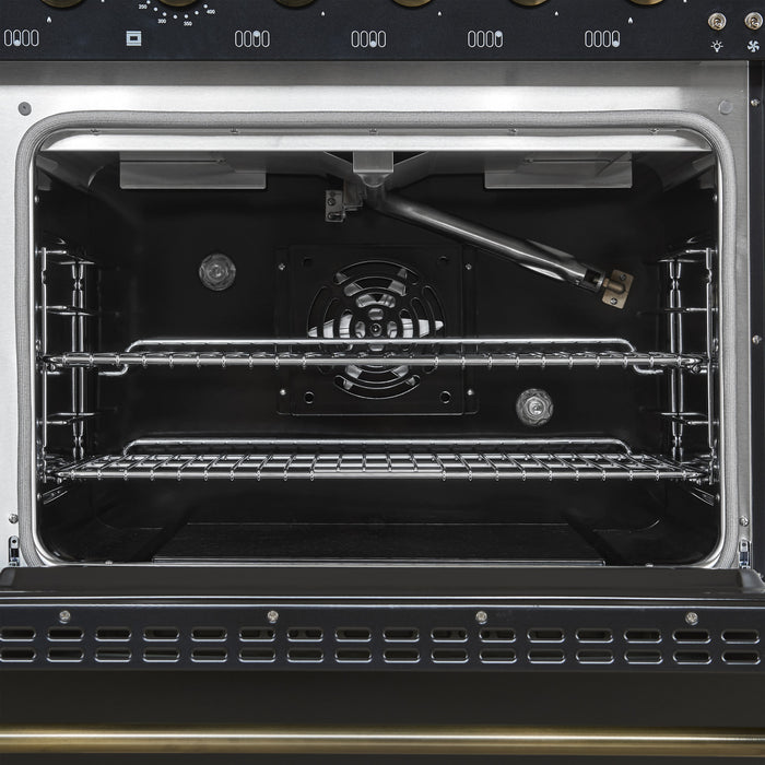 Forno Antico 48\" Gas Range, Black, Double Ovens, -FFSGS6219-48BLK