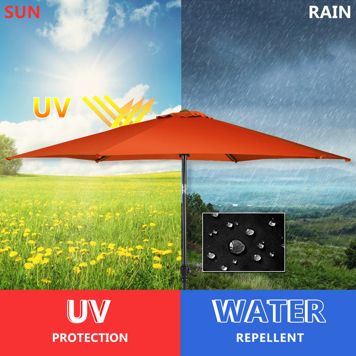 Costway 9FT Patio Umbrella Patio Market Steel Tilt W/ Crank Outdoor Yard Garden Orange