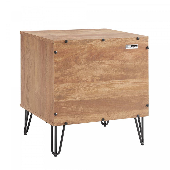 Dumbo Modern 20\" Fluted Nightstand in Golden Brown (1-Drawer)