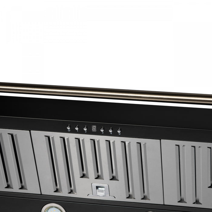 Forno Aria 48 Inch Wall-Mounted Black Range Hood-FRHWM5095-48BLK