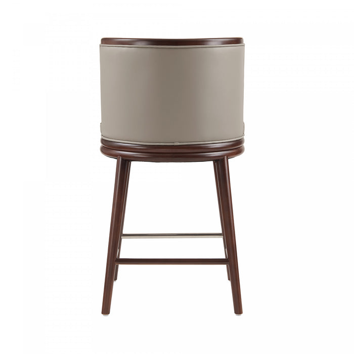 Evalyn Modern Wood Upholstered Counter Stool in Taupe - Set of 3