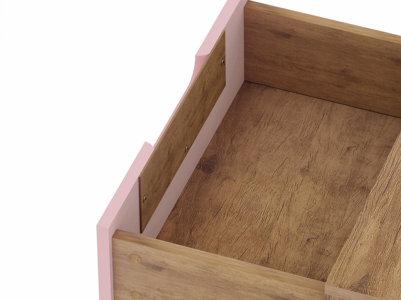 Rockefeller Mid-Century Modern 20\" Nightstand in Pink (2-Drawer) - Set of 2