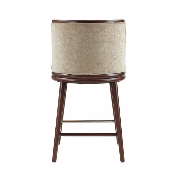 Evalyn Modern Wood Upholstered Counter Stool in Natural - Set of 2