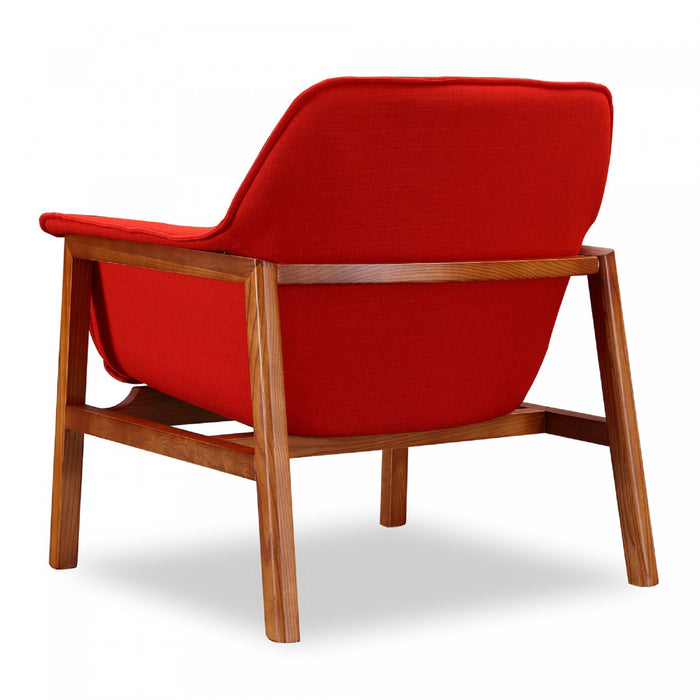 Miller Mid-Century Modern Linen Weave Accent Armchair in Burnt Orange - Set of 2