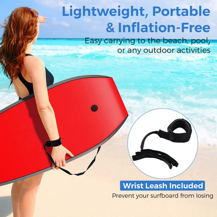 Costway 41\" Lightweight Body Board With Eps Core Xpe Deck Hdpe Bottom Crescent Tail Colorful