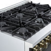 Forno Marco 36-inch Gas Range, Black ,4.32 cu.ft - FFSGS6277-36BLK | Cuisiniere a gaz Marco 36 pouces noire, 4,32 pi³ – FFSGS6277-36BLK