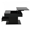 Aspire 27.5 Inch Square Rotating Lift-Top Coffee Table with High-Gloss Finish and Hidden Storage, Black | Aspire Table Basse Carree Rotative Relevable 27.5 po avec Finition Haute Brillance et Rangement Cache, Noir