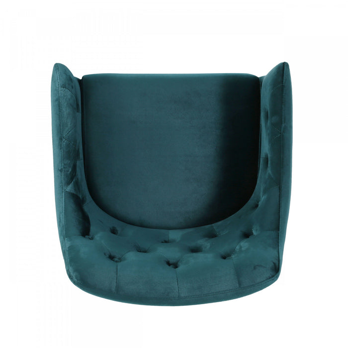 Jasmine Ergonomic Velvet Upholstery Club Chair, Teal