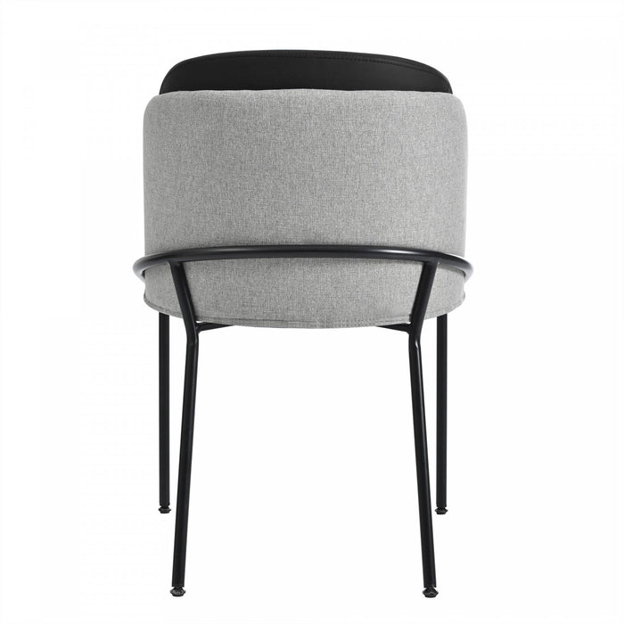 Olivia Set of 2 Modern Dining Chair with Slanted Legs and Adjustable Feet,Black&Gray