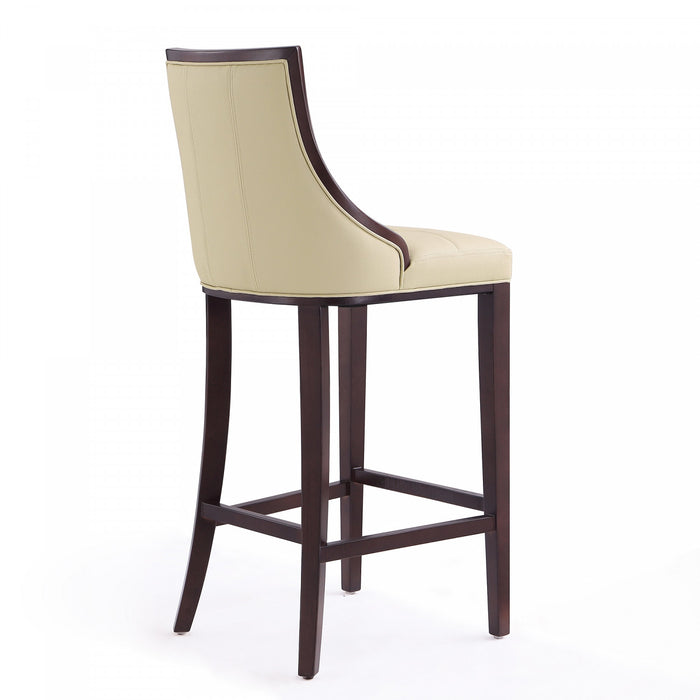 Fifth Avenue Traditional Wood Upholstered Barstool in Cream - Set of 3