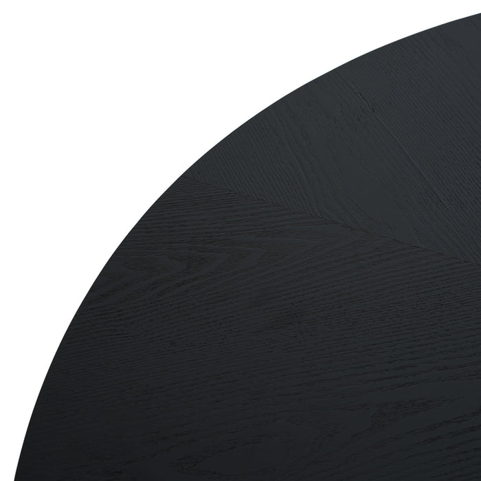 Cove 47.25\" Round Pedestal Dining Table for 4-5 People, Black