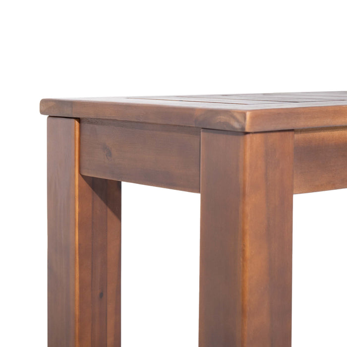 Georgia 61.75\" Slatted Acacia Wood Bench Set Of 2, Dark Brown