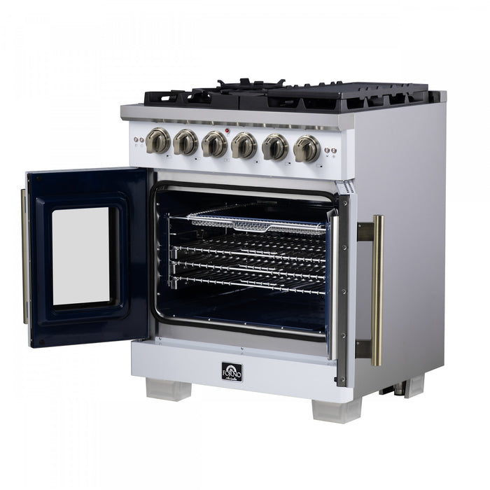 Forno Capriasca 30\" White Gas Range 4.32 cu.ft -FFSGS6460-30WHT