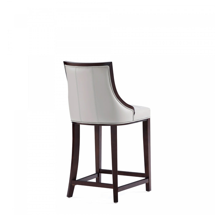 Fifth Avenue Traditional Wood Upholstered Counter Stool in Light Gray - Set of 2