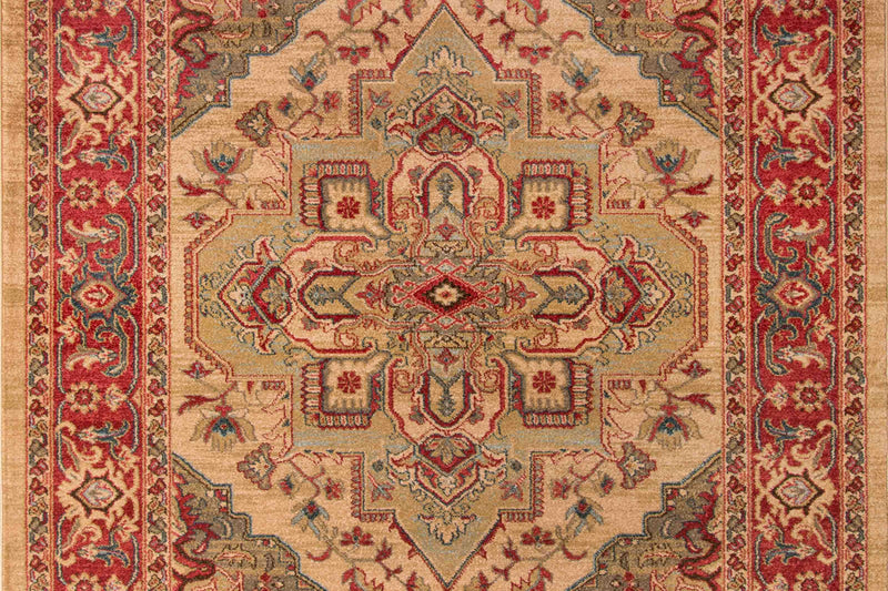 Lux Traditional 5'3\" x 7'6\" Area Rug in Ivory Indoor Area Rug